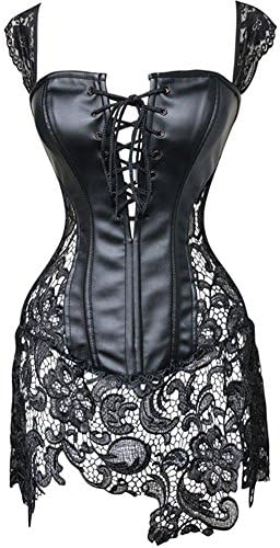 Vue 2 de Femme Corset En Cuir