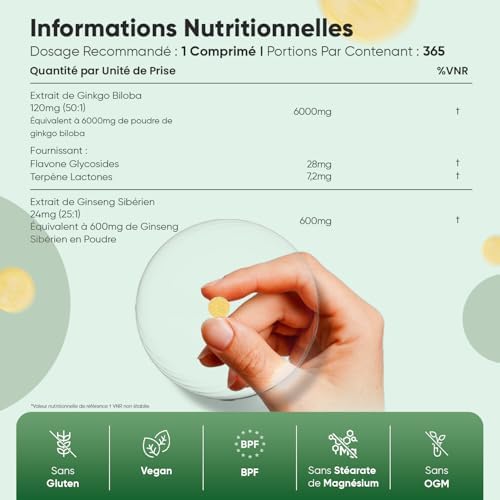 Vue 4 de Ginkgo Biloba Mg Avec