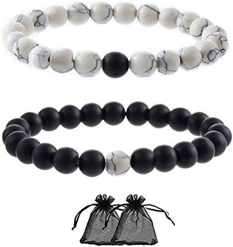 Bracelet Couple Distance Noir