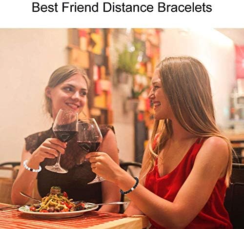 Vue 2 de Bracelet Couple Distance Noir