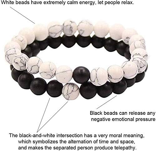 Vue 4 de Bracelet Couple Distance Noir