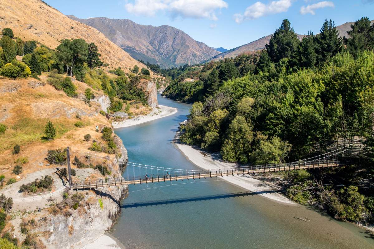 Suspension bridge over the Shotover River
