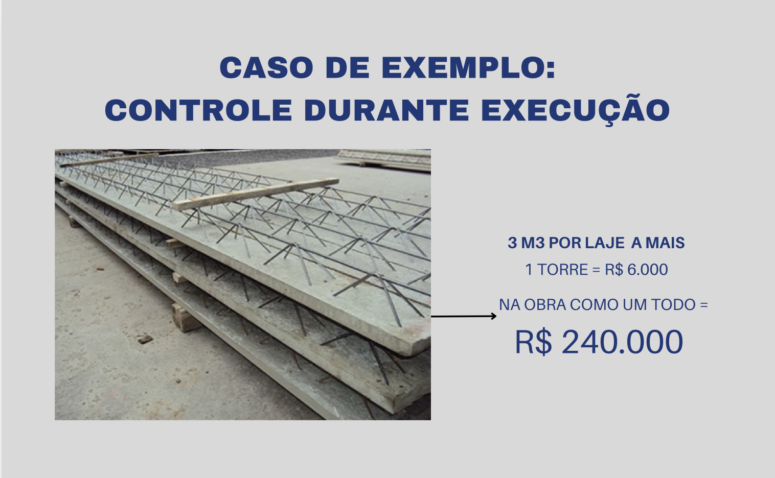 Foto da laje durante a concretagem