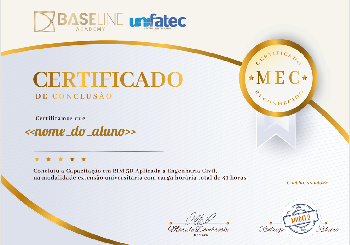 Certificado da Capacitação BIM 5D
