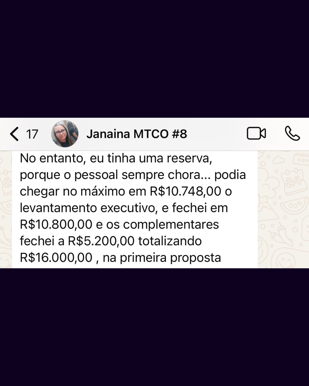 Depoimento de aluno