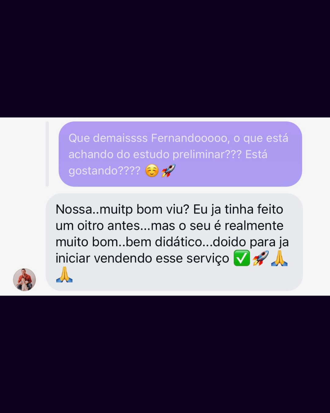 Depoimento de aluno