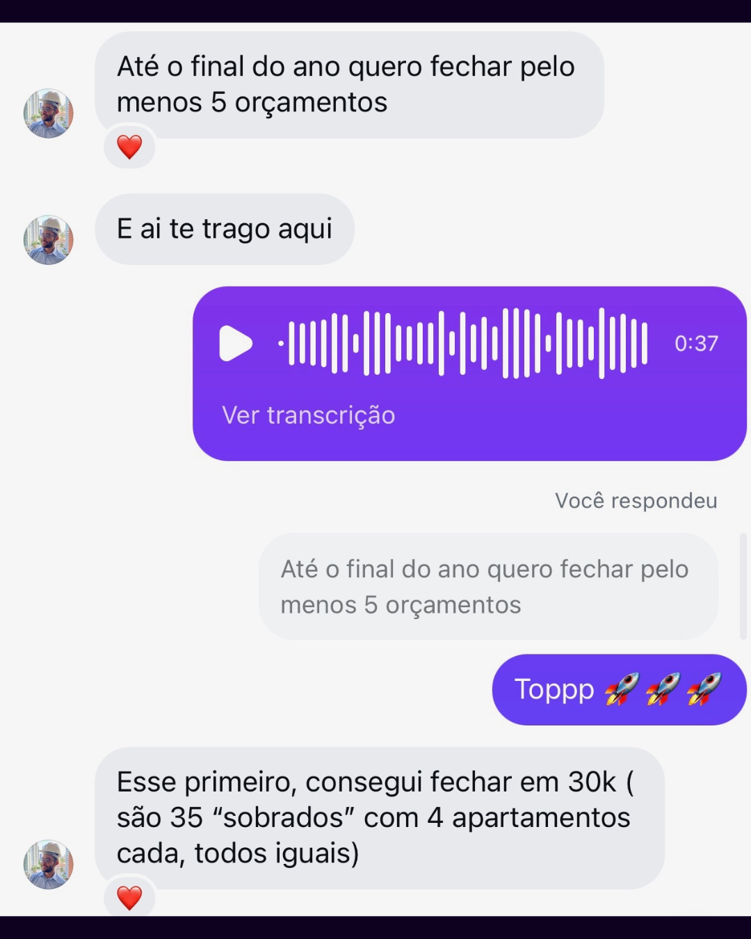 Depoimento de aluno