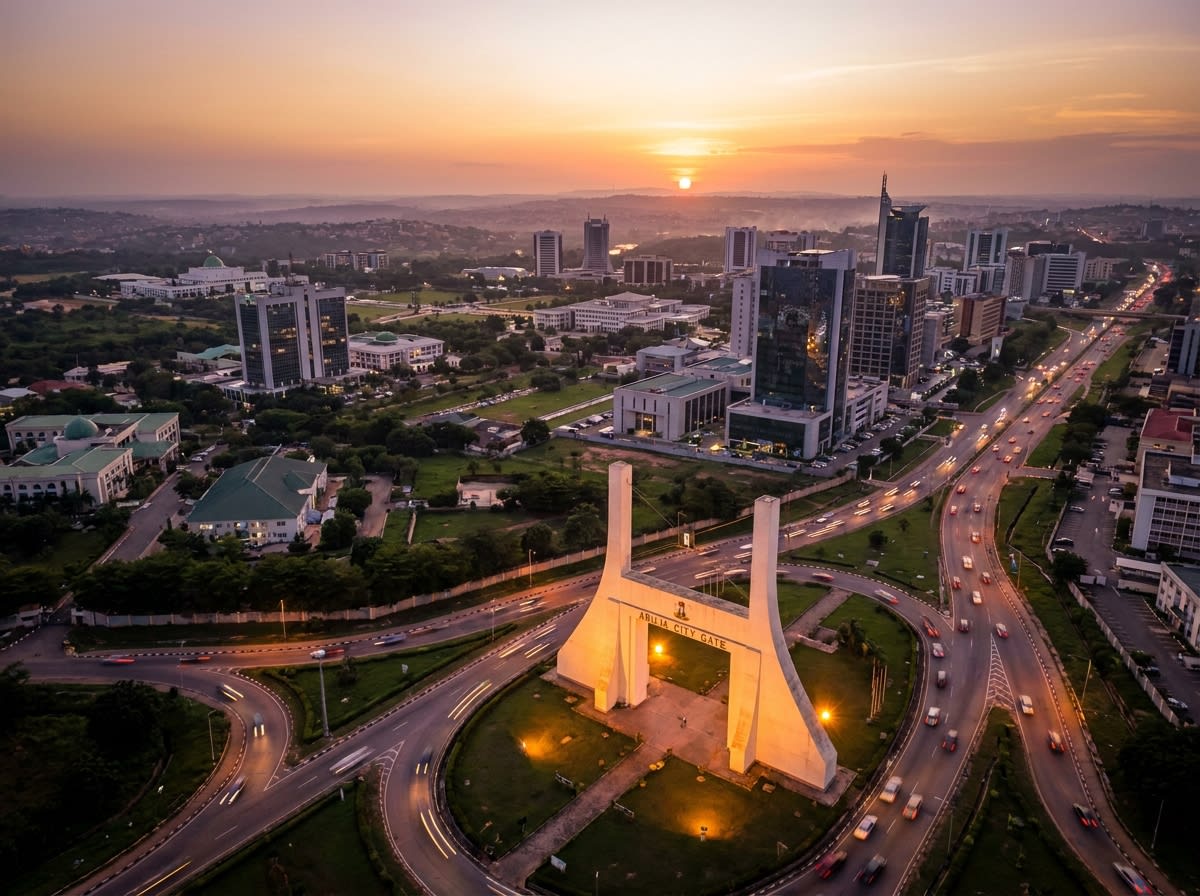 Abuja skyline at sunset
