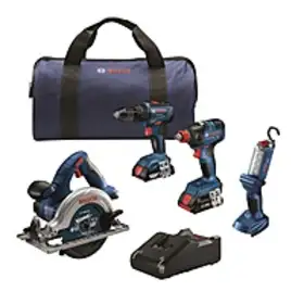 Hurry Grab the BOSCH 18V 4Tool Kit with Impact, Hammer Drill, Circ Saw & WorklightLowest Prices at Lowes in Months