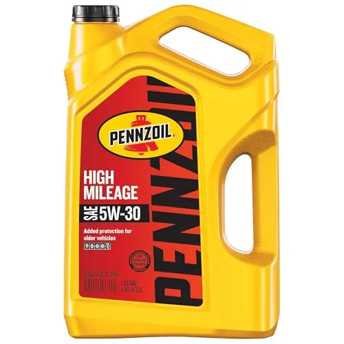Why Pay More Grab Pennzoil High Mileage 5W30 Motor Oil, 5 Quart  Now 41% OFF at Amazon for Just $20.98