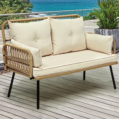  Special Offer Transform Your Outdoor Space with YITAHOME Wicker Loveseat  54% OFF at Amazon for Just $110.49 Perfect for Backyard, Balcony, and Deck
