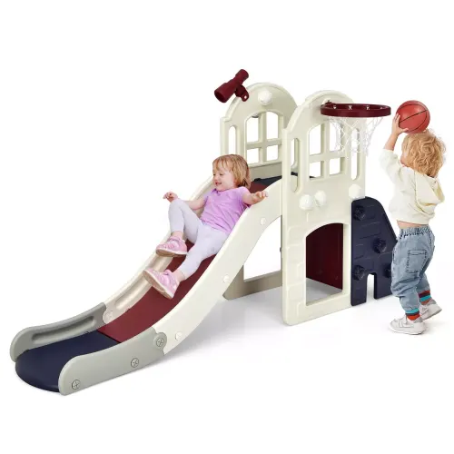  Exclusive Price Drop Get the Costway 6In1 Large Slide for Kids  Toddler Climber Playset with Basketball Hoop Now Just $127.99 at Target  Save 69%