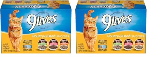  TimeLimited Deal Score 42% OFF on 9Lives Poultry & Beef Variety Pack (48 Cans)  Grab 2 Packs of 24 for Just $30.72 on Amazon