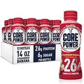  Premium Protein Boost, Low Price Grab the 12Pack 14Oz Core Power Strawberry Banana Shake at Amazon for Just $24.00