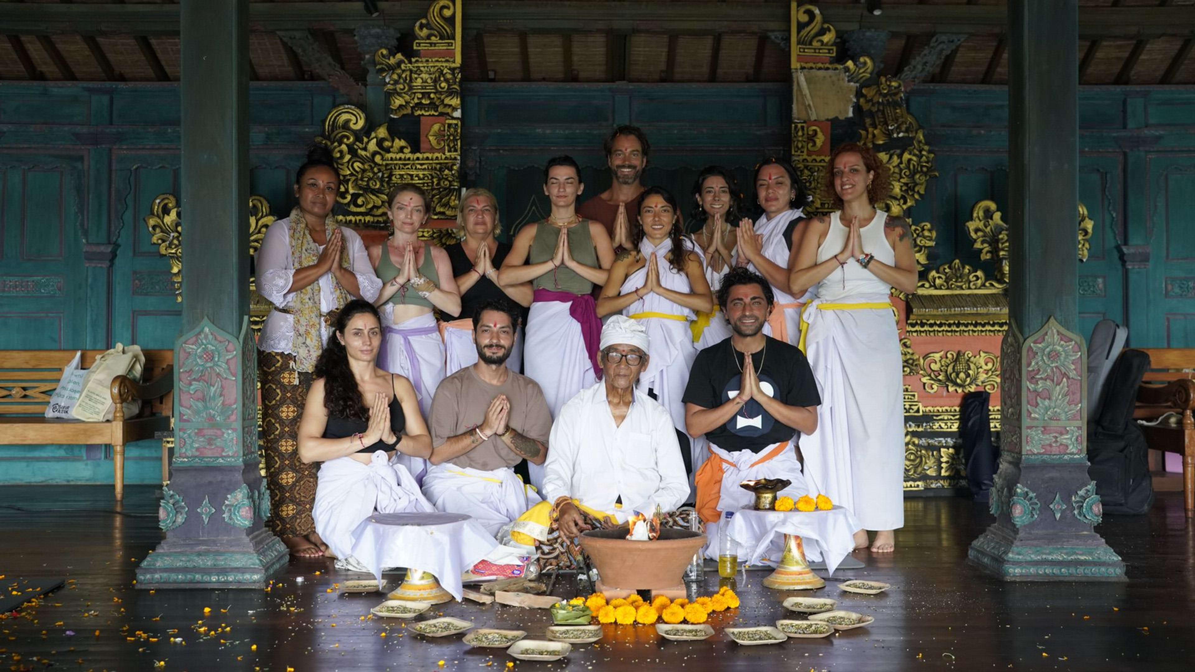 Profound ritual space under high-priest blessing around the world