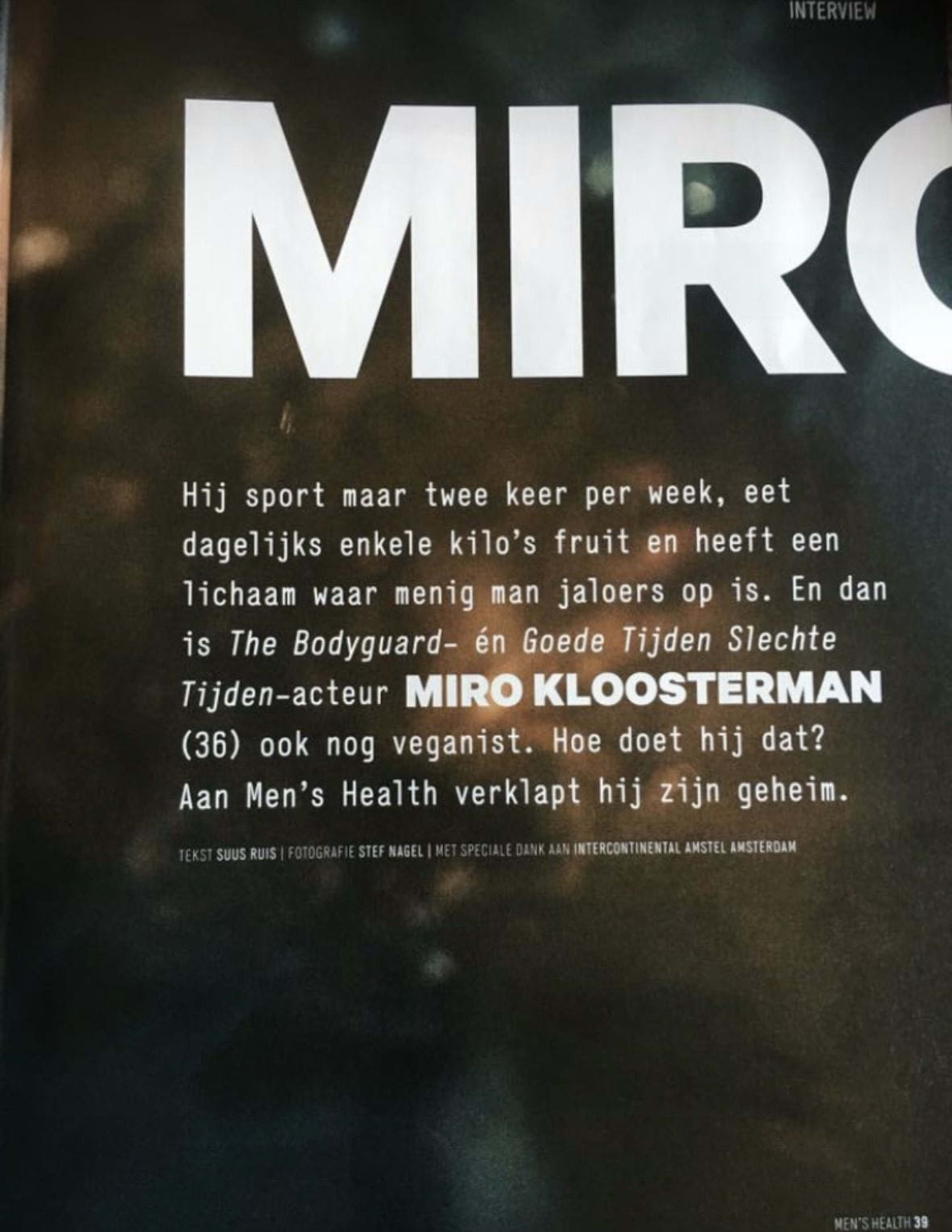Miro Kloosterman Model Portfolio Men's Health