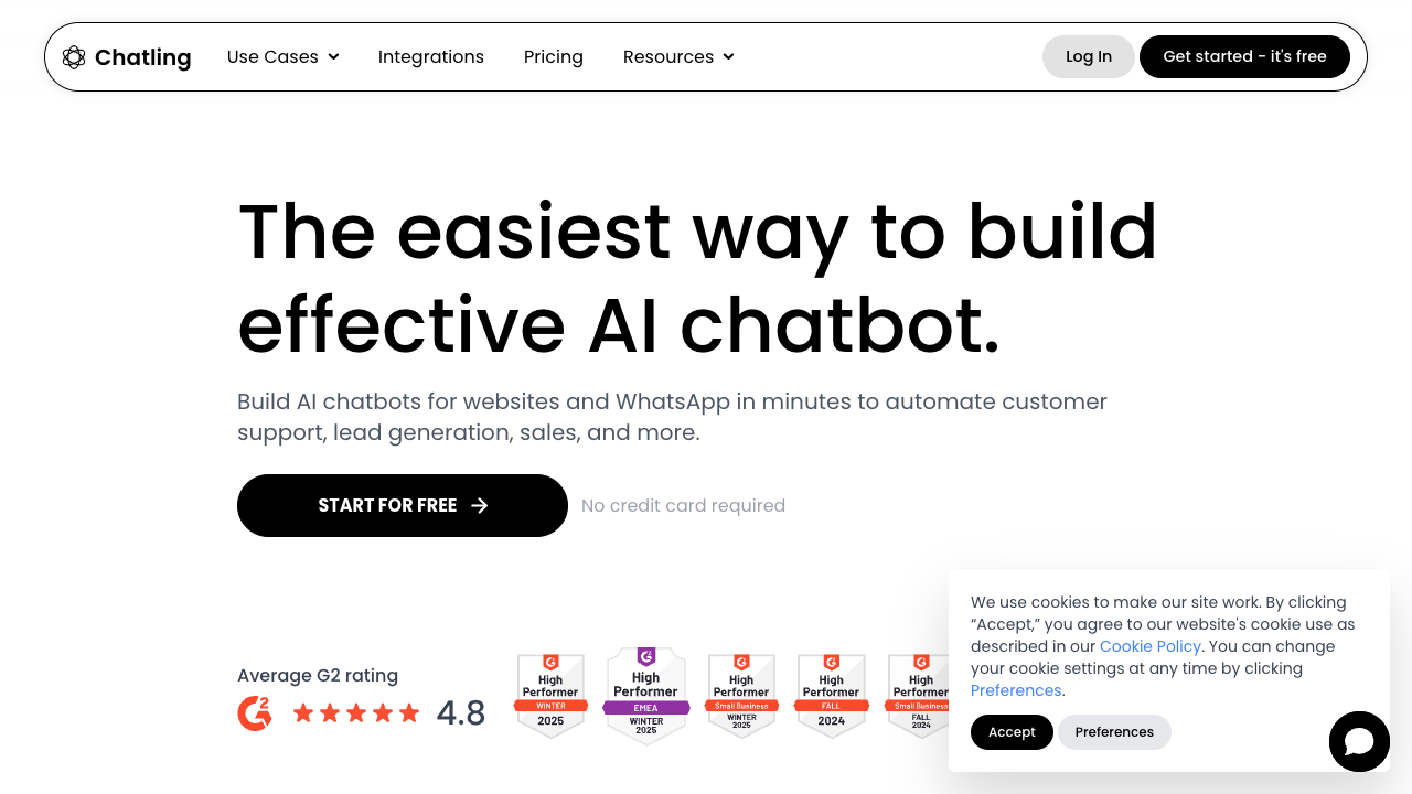 Chatling - No-Code AI Chatbot for Your Website - AI Tool Review | Coding180