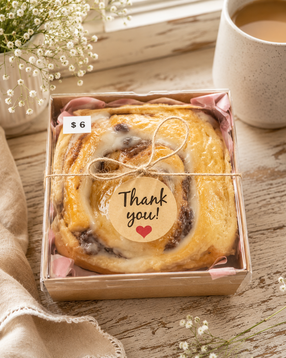 Homemade cinnamon rolls from Rachel's Cottage Market in Henderson, Tennessee