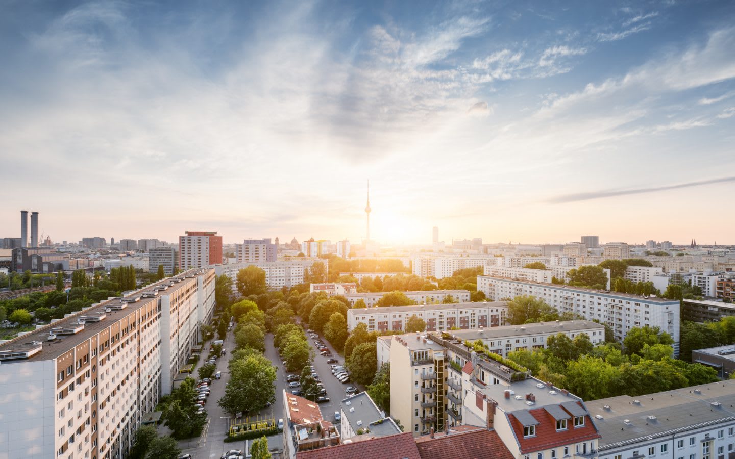 Berlin skyline in the summer