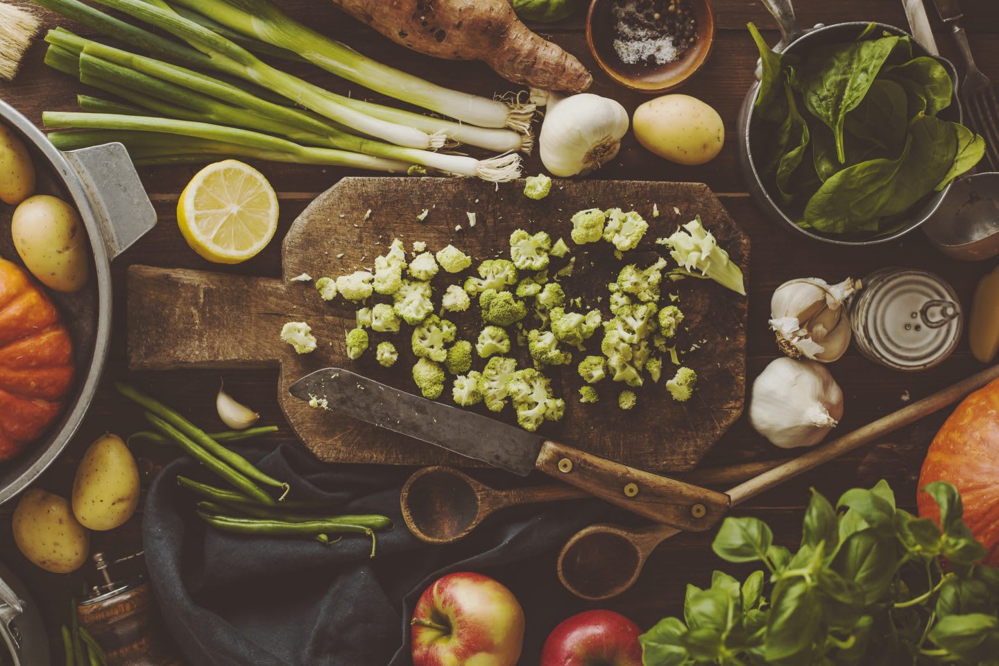 Cooking ingredients on the table in the kitchen, vegetables, healthy, cooking, preparation. recipe, holiday season