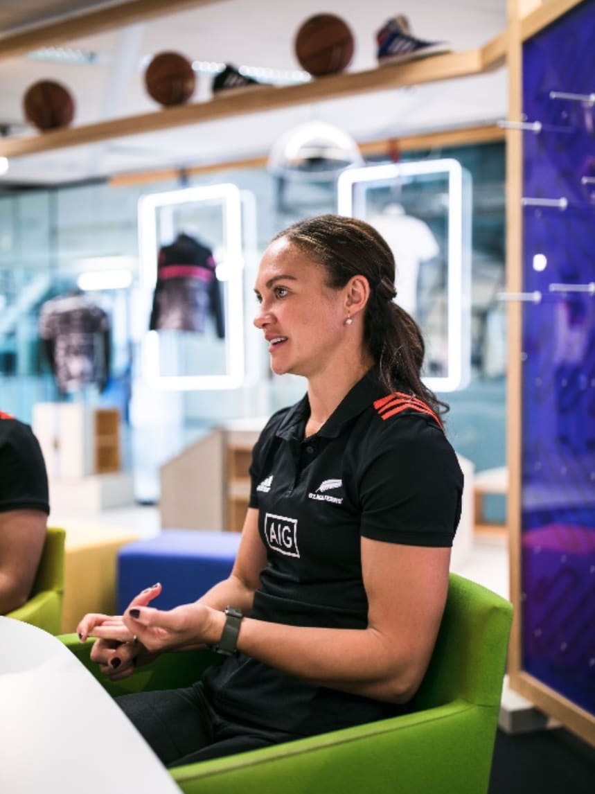 Les Elder, captain of the women's rugby team Black Ferns during an interview with GamePlanA