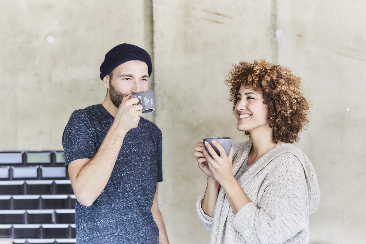 Man and woman drinking coffee together. motivate, athlete mindset, self-improvement, success at work, GamePlan A