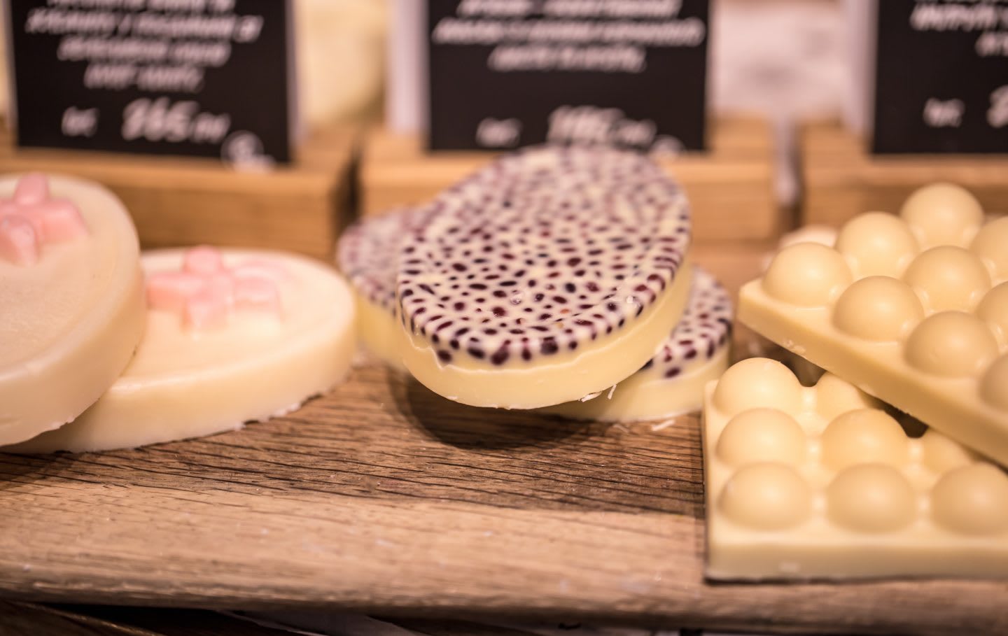 Soap bars on the counter of the store.avoid plastic, sustainability, habits and routines, inspiration, GamePlan A.