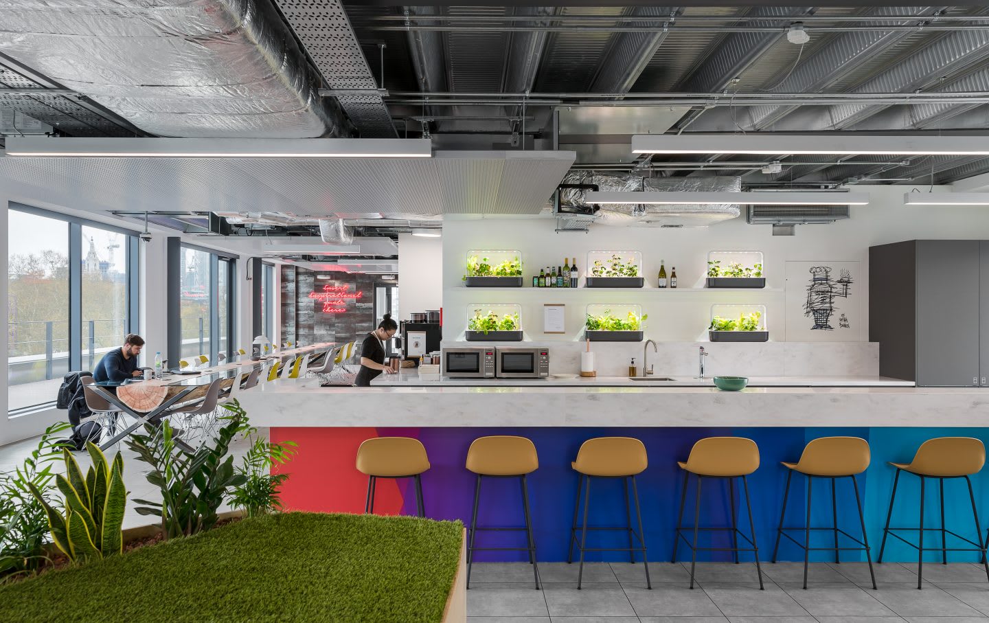 a bar at a coworkingspace