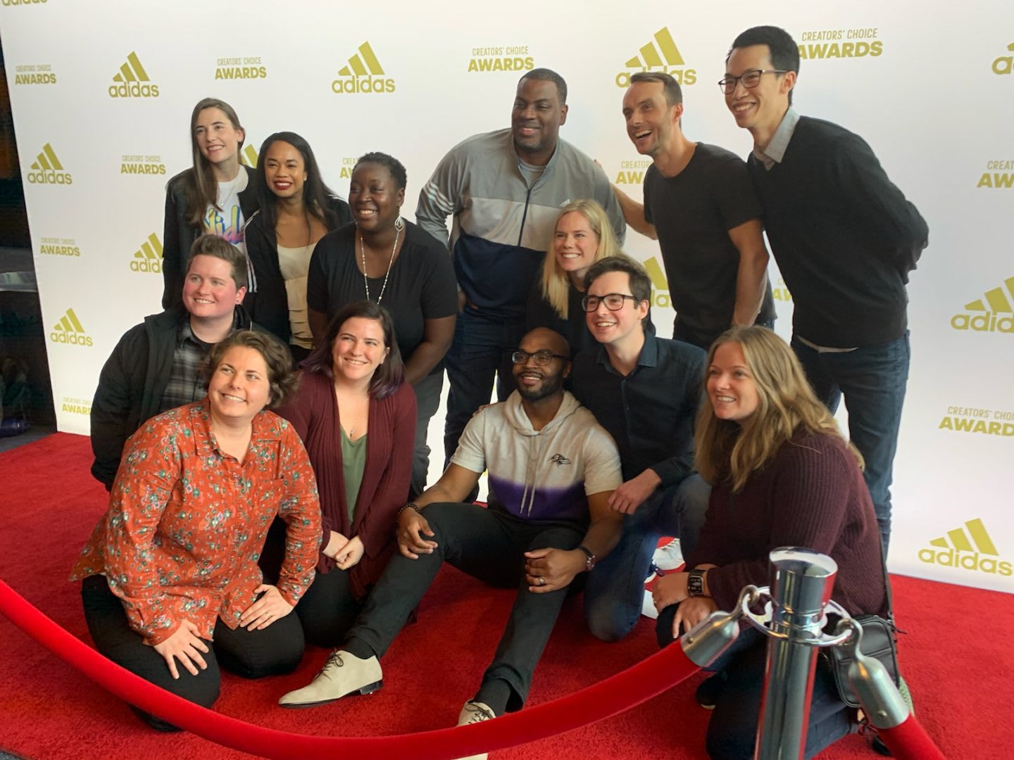 Group of adidas employees during the creators choice awards. Diversity in terms, inlcusion, GamePlanA