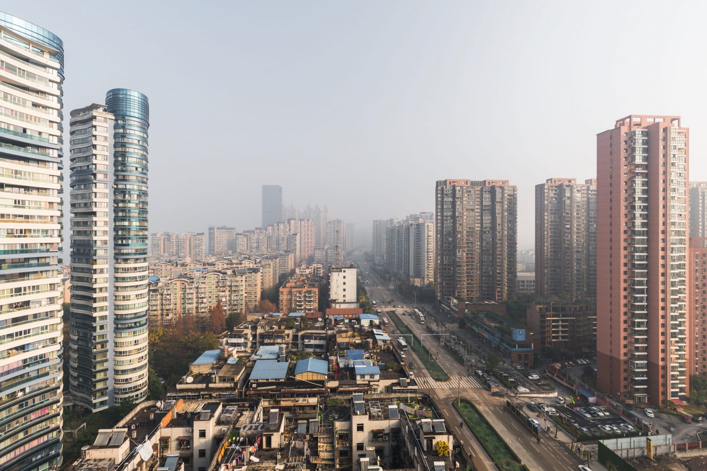 Wuhan city during the day time, buildings, skyscrapers, metropolitan, China