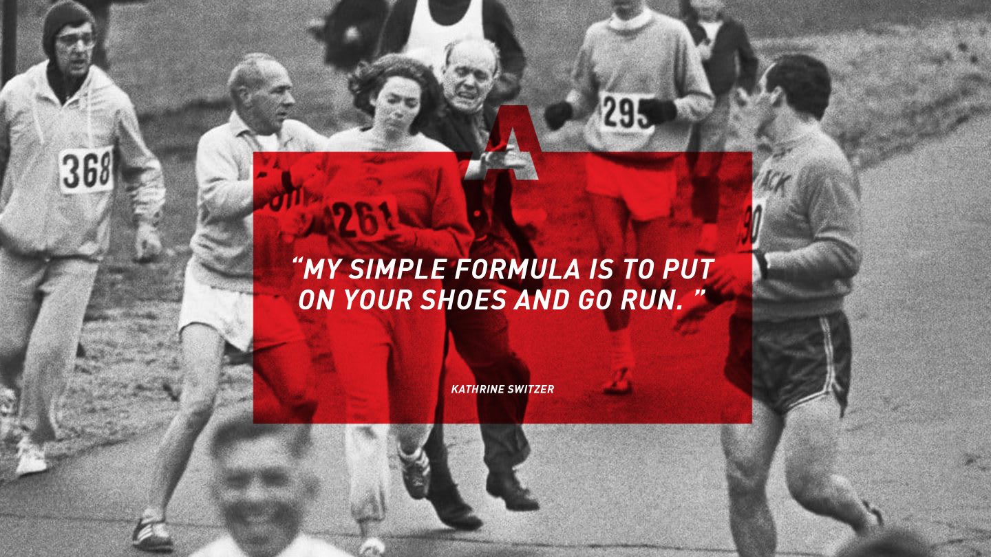 Quote from female runner Katherine Switzer on GamePlan A, motivation, success, happiness