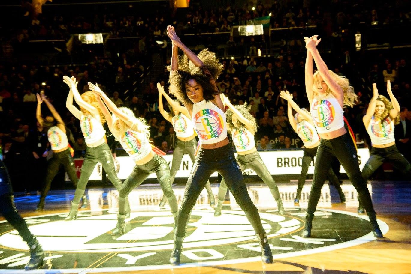 Athlete Ally representatives dancing at the NBA Brooklyn Nets game, inclusion, diversity, LGBTQ, sports, basketball