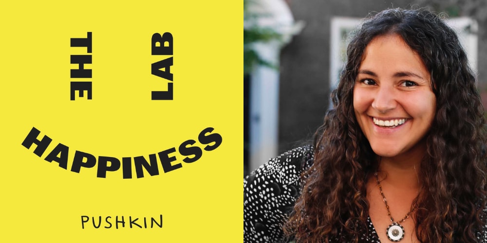 The logo of the podcast The Happiness lab. mental health, podcast, health, lifestyle, adidas, GamePlan A