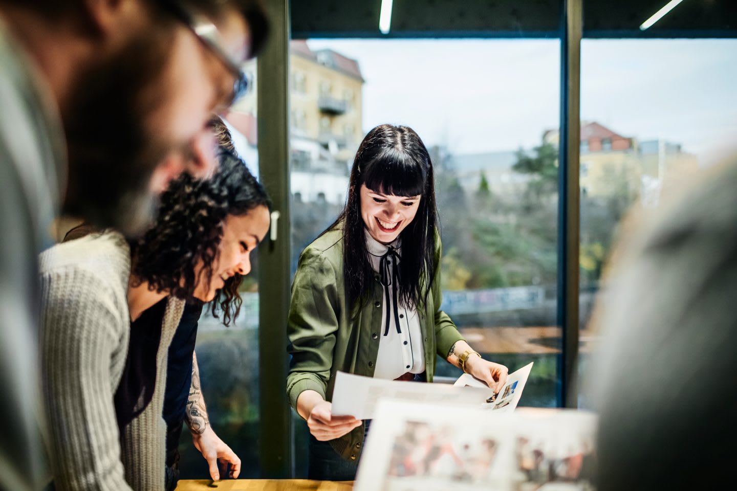 Close-up shot of a young casual businesswomen in a team meeting, casual, meeting, business, office, work