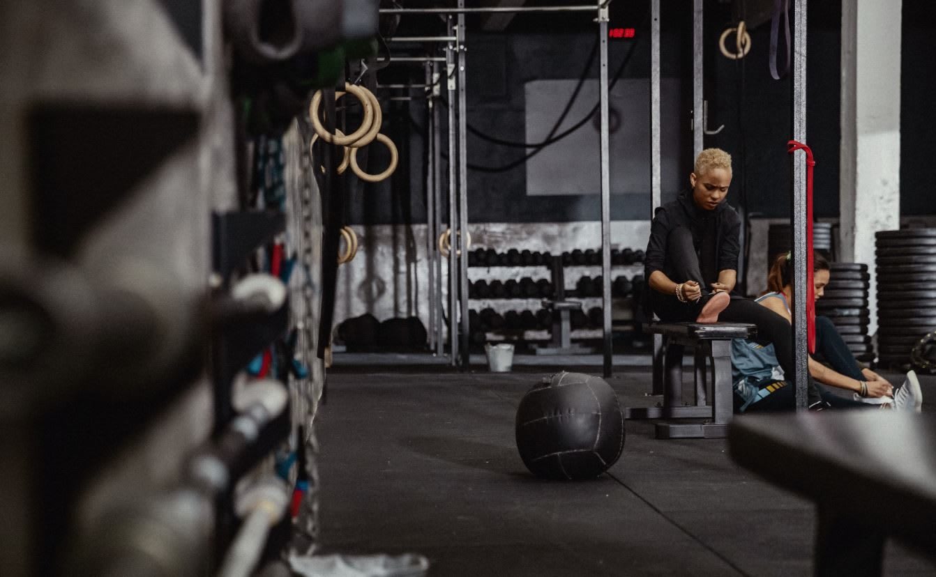 Two women getting ready to workout at the gym, sports, fitness, equipment, exercise, strength, adidas