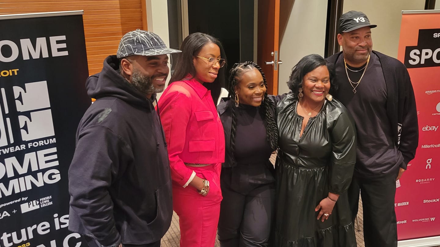 The TappedIn Panel: StockX’s Damien Hooper-Campbell; Tai Neal VP, Strategy at Foot Locker: Sharifa Murdock, Chief Impact Officer at Kith; Amy Hunter, VP, Global Diversity, Equity, and Inclusion at Caleres; and Daniel Cherry III, GM adidas Originals.