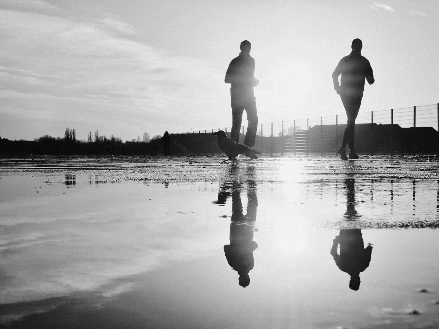 two men running successful habit change accountability partner