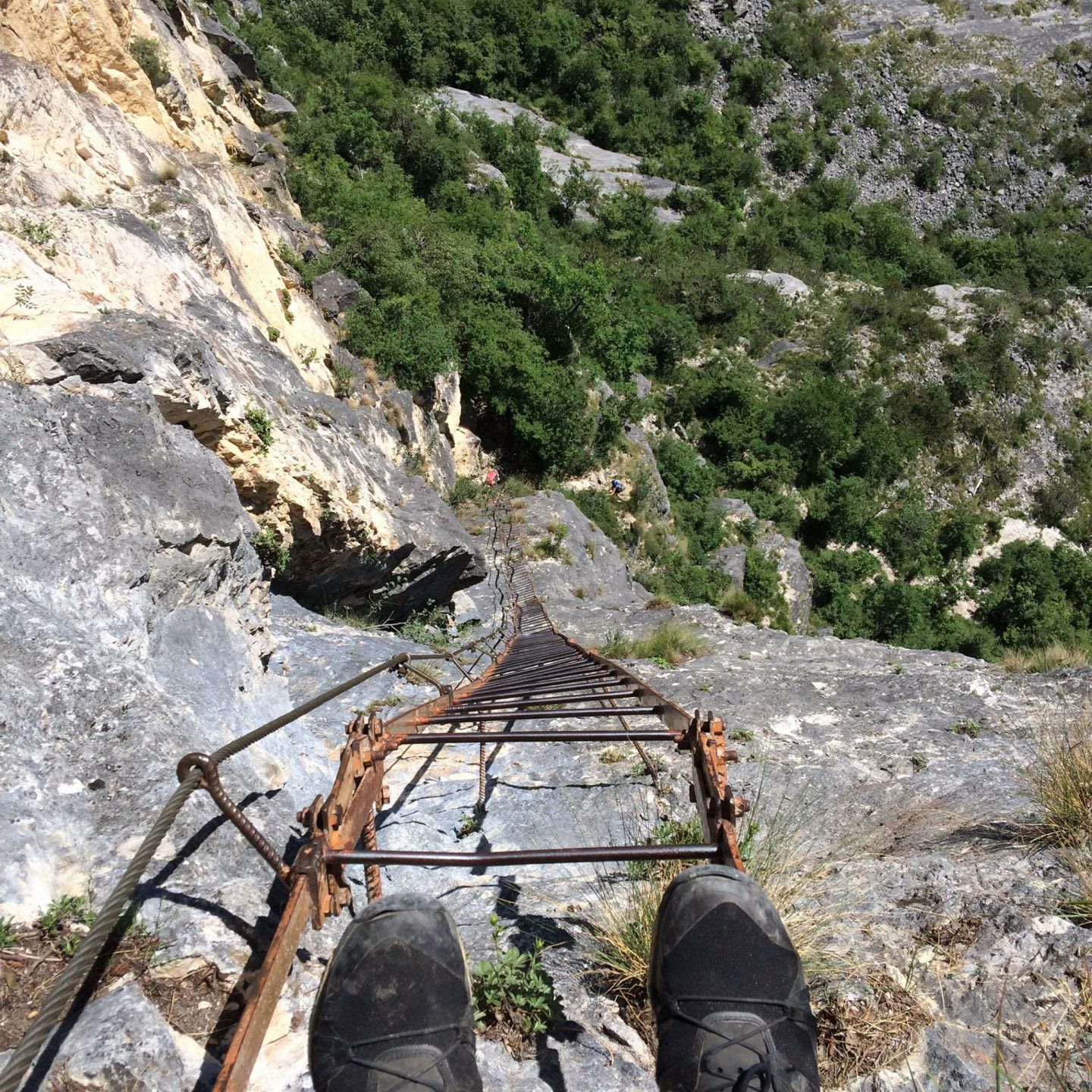 View from a climbing ladder working part-time boosts career