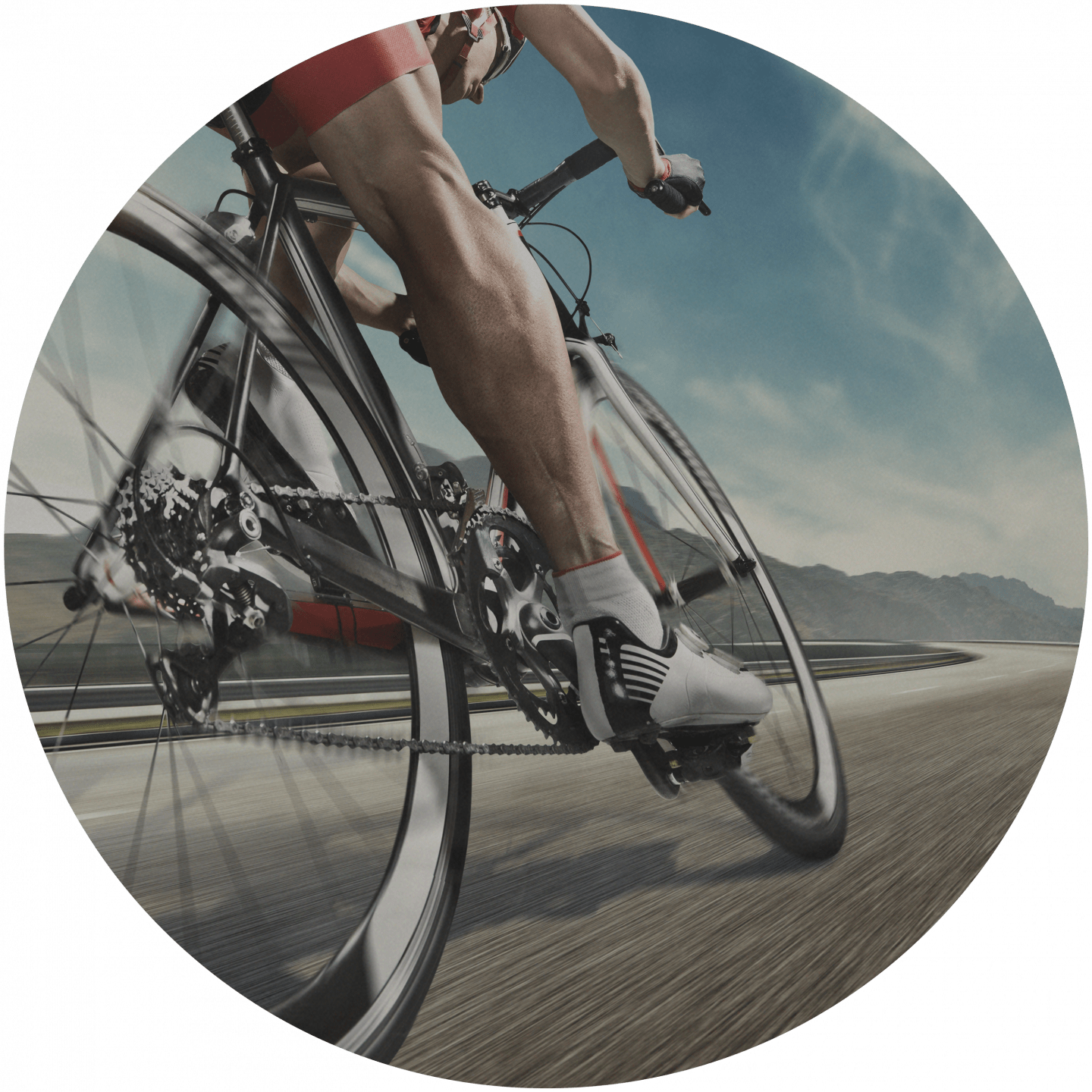 Race cyclist from behind racing on a street. team building, triathlon, sports, competition, team event, business, cycling, Triathlon_race cyclist_bike race