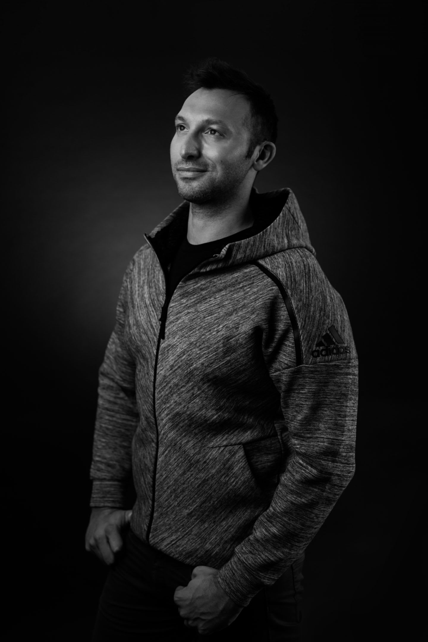 Black and white photo of Ian Thorpe at adidas. Coming out, confidence, mental health, interview, bullies, GamePlan A, youth, support, gay athletes, swimmer, Olympic champion