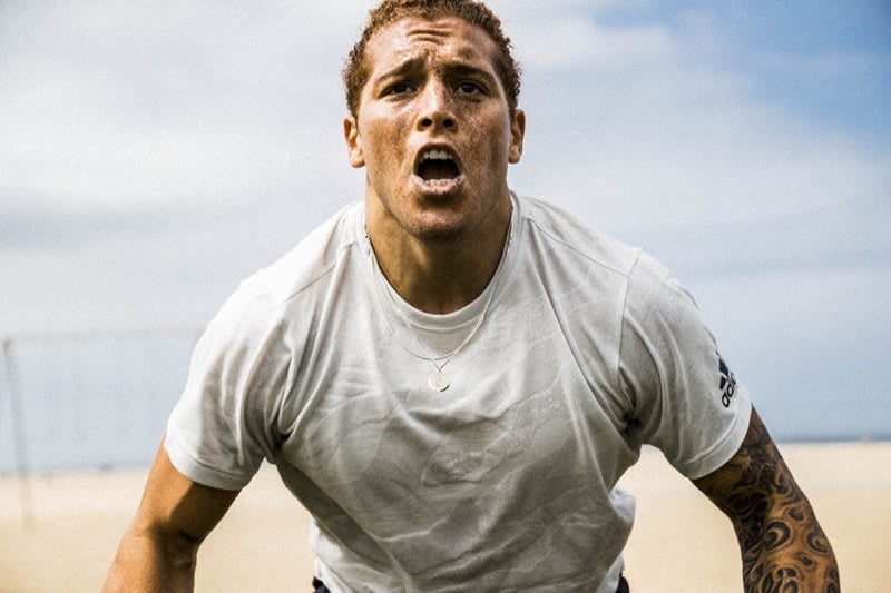 Man looking exhausted during a workout at the beach. career, success, adidas, GamePlan A, personal growth, attitude, motivation, Fitness-Effort-Man-Workout-Beach-Growth mindset - Gameplan A- Adidas