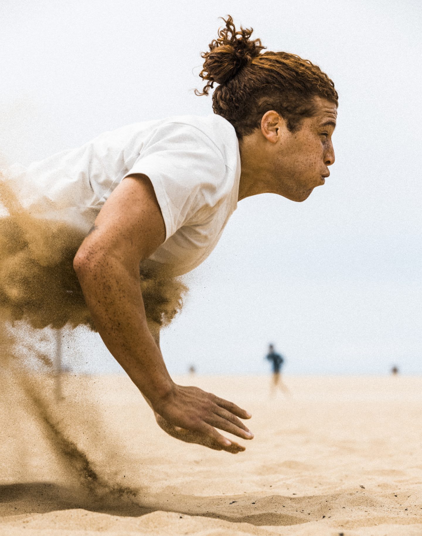 Man doing clapping push ups on the sand, motivation, commitment, performance, purpose, goals, gymnastics, adidas, GamePlan A