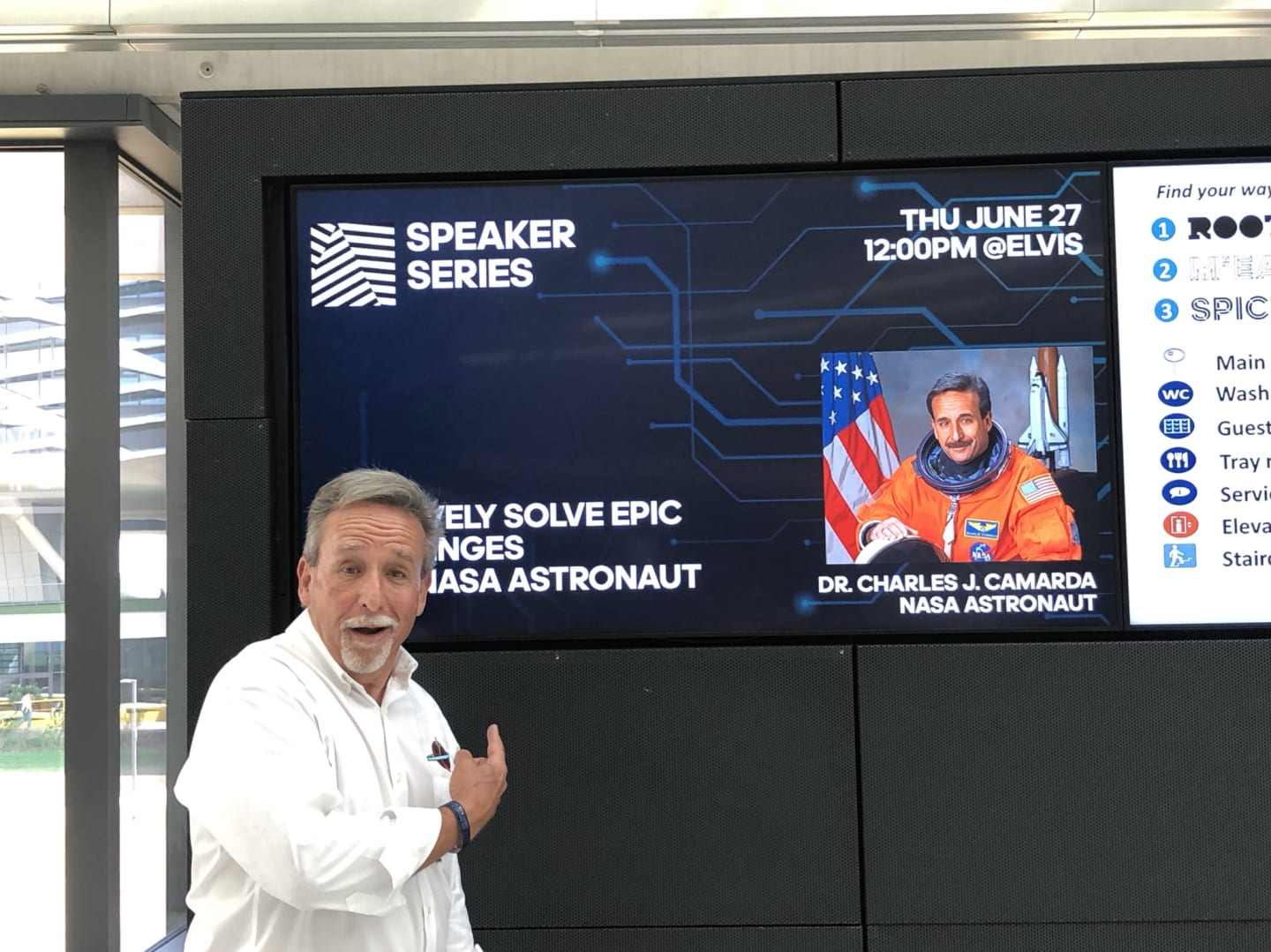 Charlie Camarda NASA Astronaut Photo in conversation at adidas headquarter.diversity, innovation, creativity, team work, GamePlanA