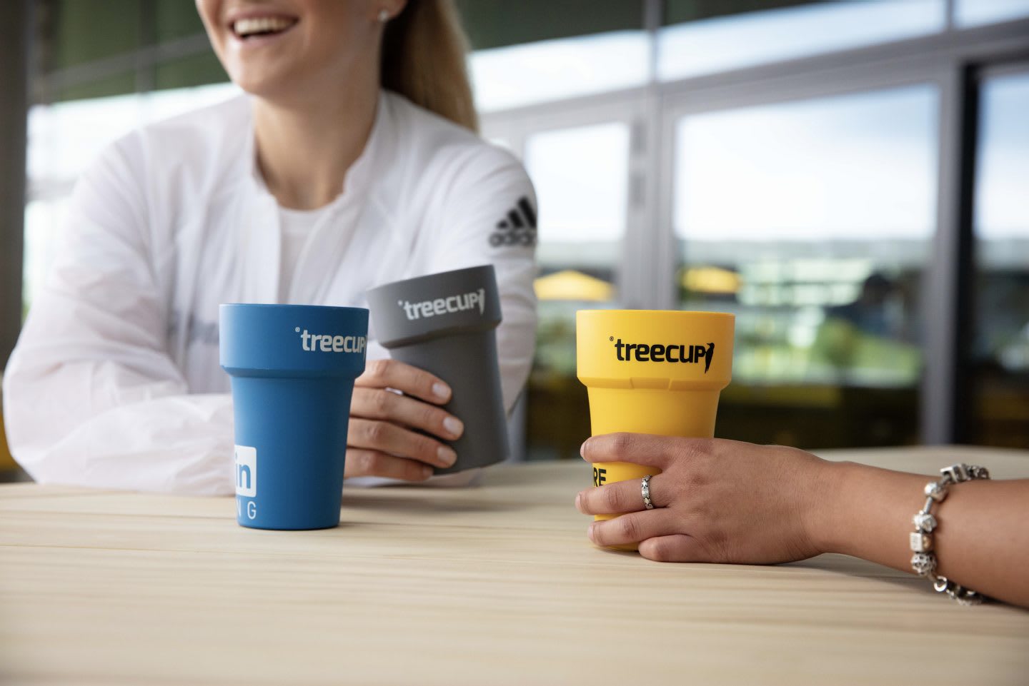 Three recyclable and colourful to go coffee Cups. avoid plastic, sustainability, habits and routines, inspiration, GamePlan A.