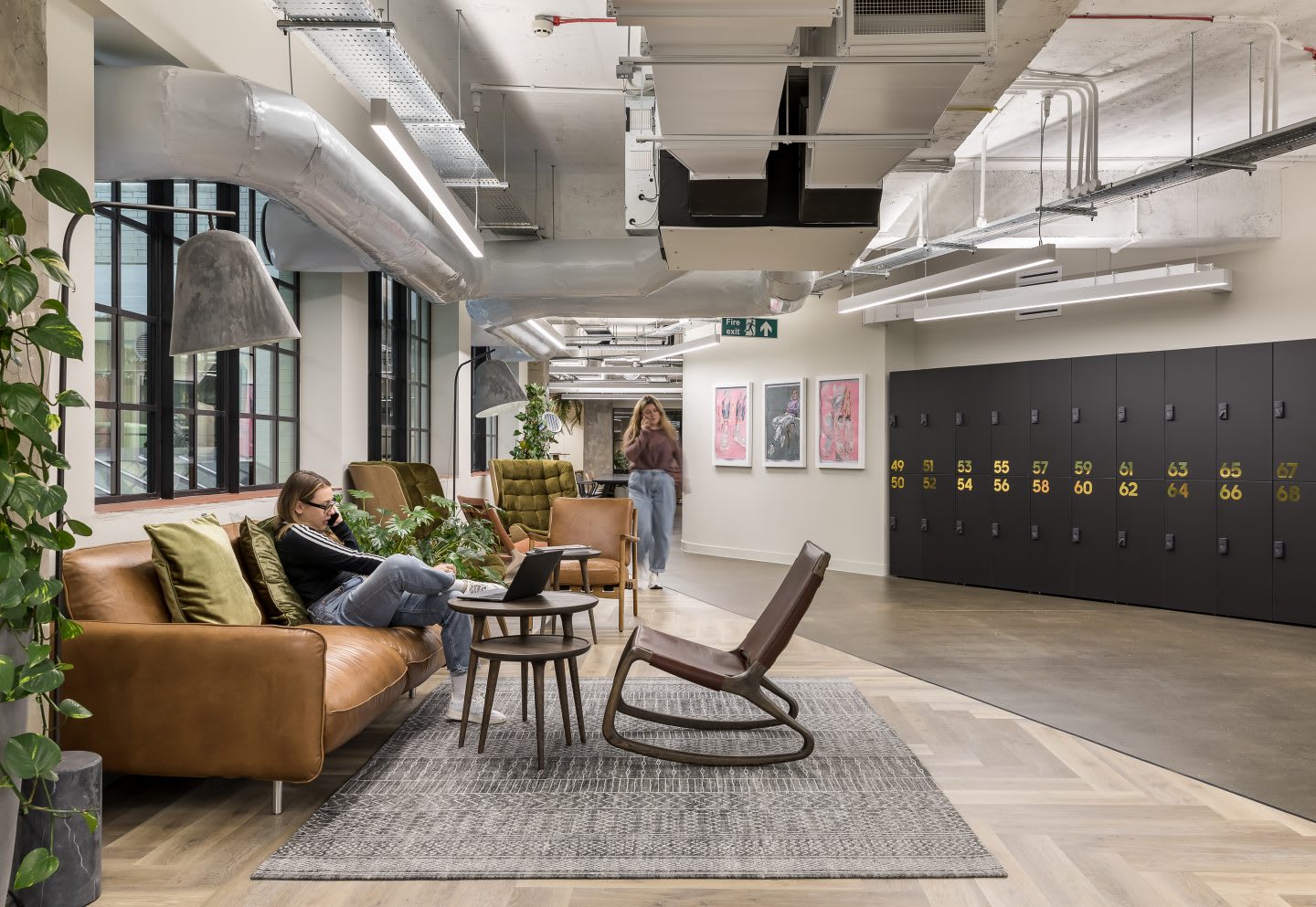 couch in open working area, workplaces, adidas company culture collaboration, developing creativity, working in adidas