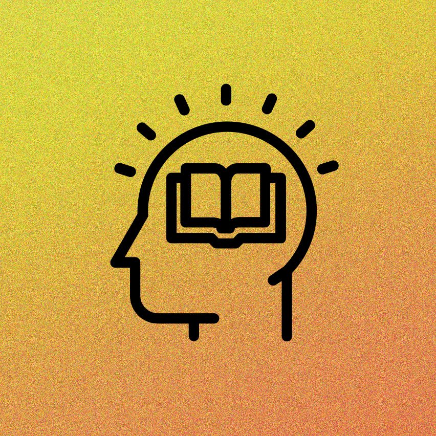 Line drawing of open book inside head, thinking, learning, awareness, diversity, inclusion, adidas