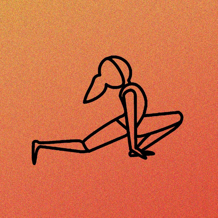 Line drawing of girl stretching, pose, yoga, culture agility, diversity, inclusion, learning, adidas