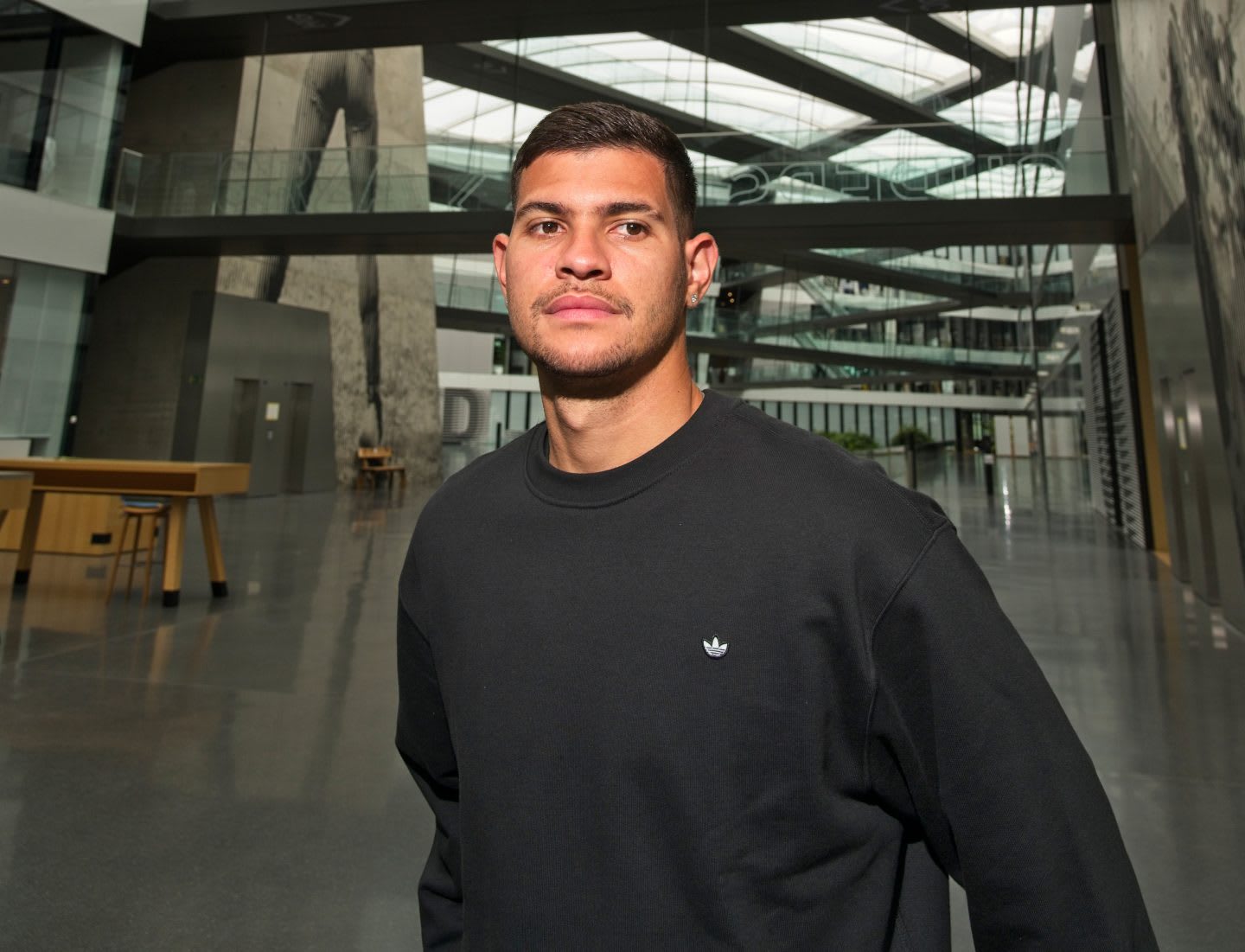 Bruno Guimaraes in the arena of the adidas headquarters in Herzogenaurach, Bruno Guimaraes, football, adidas, Headquarters, Herzogenaurach