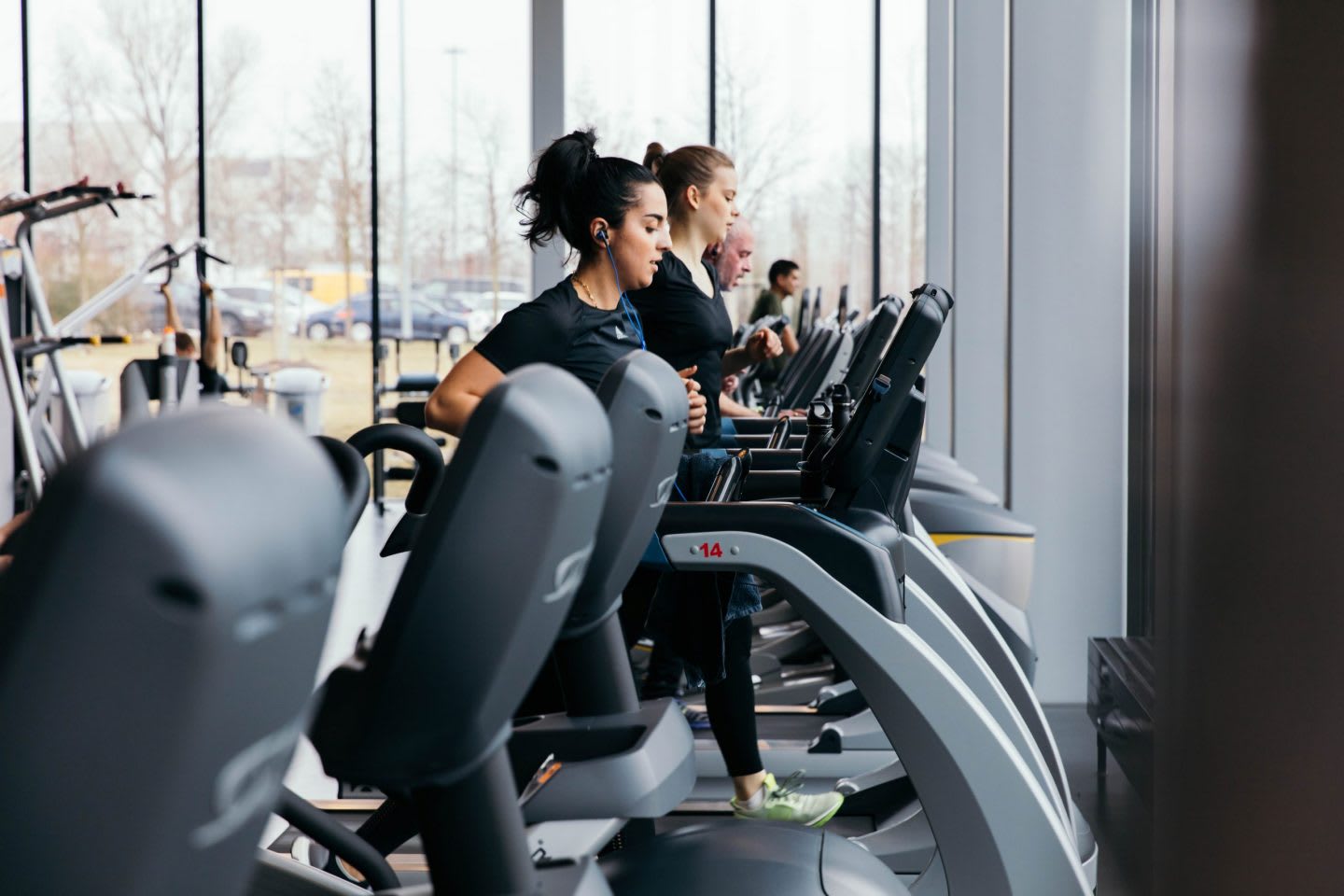 People running on treadmills in the gym, adidas, HQ, headquarters, Herzogenaurach, Germany, sports, company