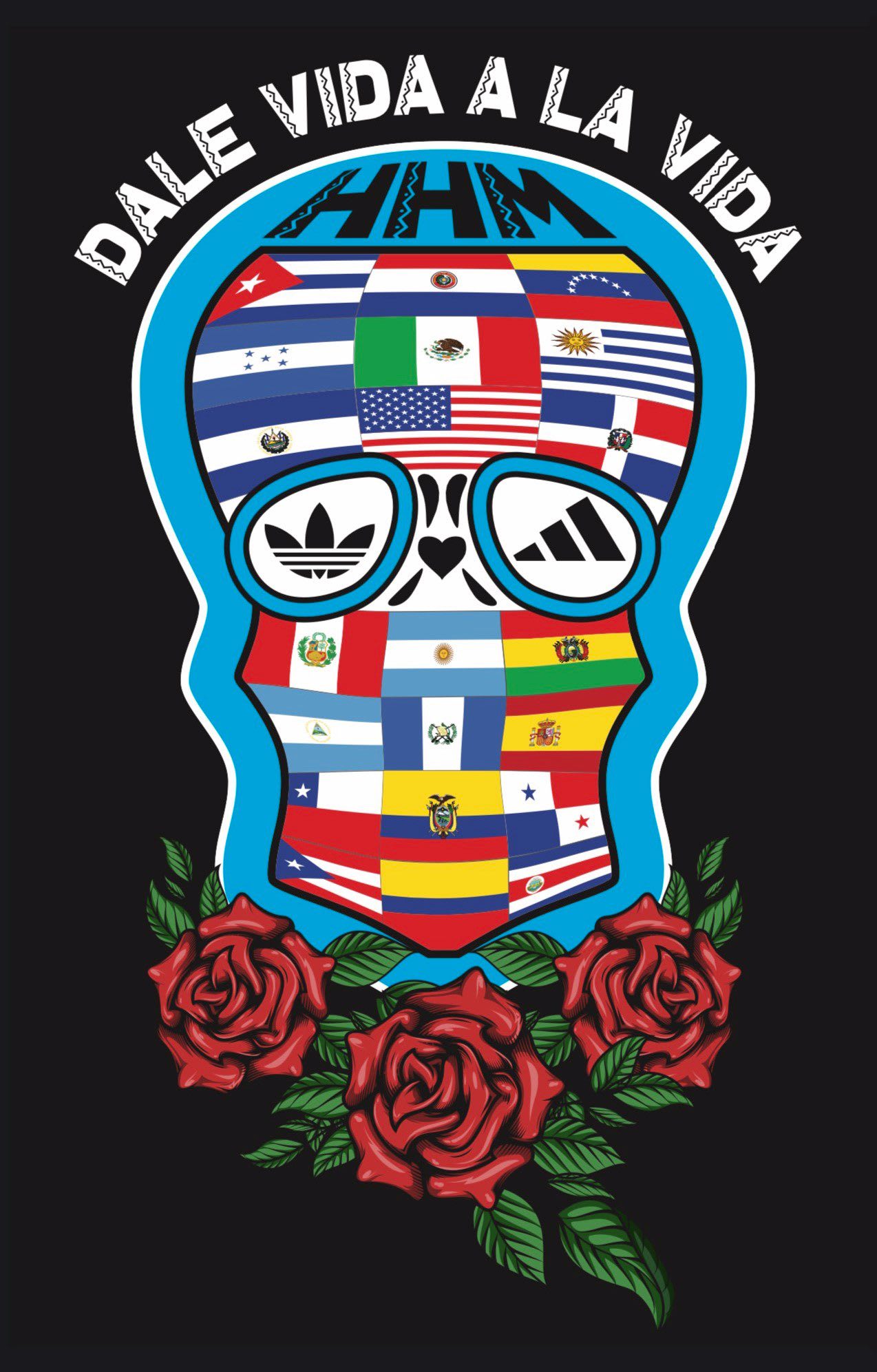 Skill made of different flags from different countries, Eddy Zamora, adidas, designer, employee, creativity, design